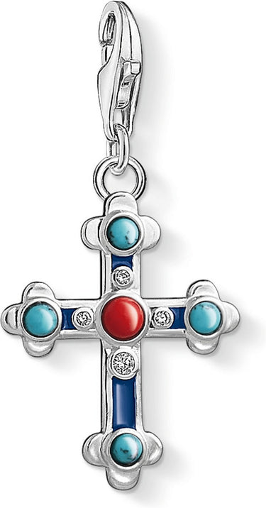 Thomas Sabo Damen Charm-Anhänger Ethno Kreuz 925 Sterling Silber 1466-335-7